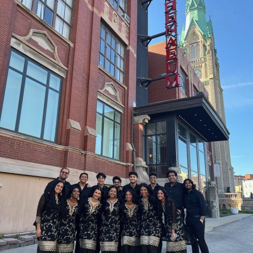 HUM A Cappella team photo downtown