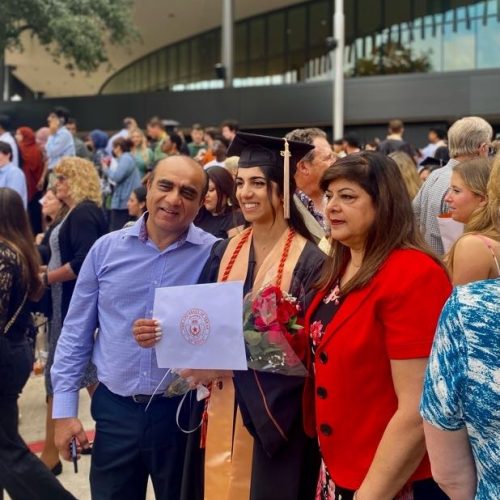 McCombs graduation with family