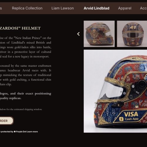 Arvid Lindblad Zardosi helmet product page